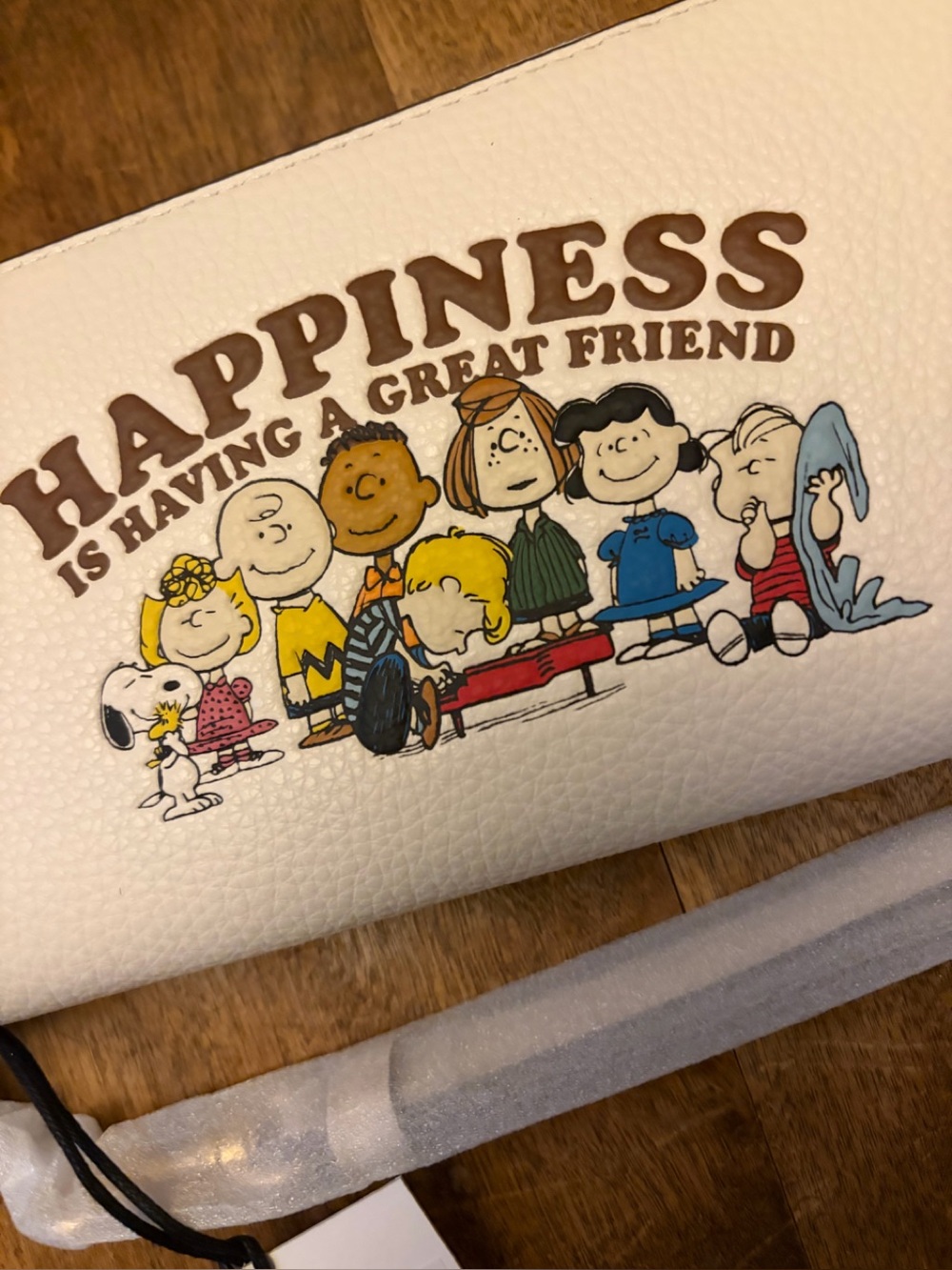 COACH x PEANUTS Long Zip Around Wallet Snoopy and Friends CBN35 Chalk Franklin - Picture 4 of 5